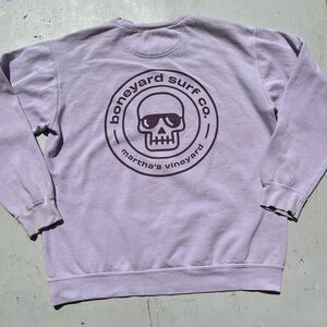 Men's Boneyard Surf Sweatshirt Purple Spell-Out L 90s Surf Beach Martha's Vine